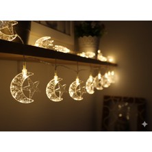 Alshop 1,5 Metre 10 Ledli Mini Ramazan Hilal Süsü Namaz Köşesi LED Pilli Sarkıt
