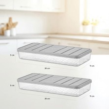 Vera Concept Store 4 Adet 1 Lt. Nora Organizer Buzdolabı Buzluk Düzenleyici Saklama Kabı-Mürdüm