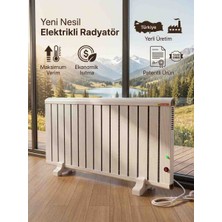HİZMETTERM Elektrikli Radyatör 1200 Watt Çift Rezistanslı 60C Otomatik Termostatlı Hizmetterm R15 50X120CM