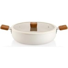 Vera Concept Store Ceramoni Seramik Basık Tencere 28 Cm-Krem