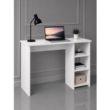 Ardora Home Dora Kitaplık Raflı Çalışma Masası Beyaz