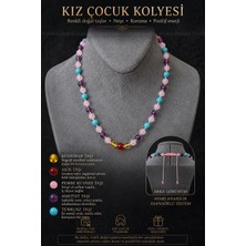 PS PAMİRA STORM Nazar Özgüven Sağlık Kolyesi Doğal Taş Kolye Kehribar,akik,turkuaz,pembe Kuvars Ametist Çocuk Kolye