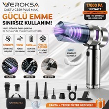 Veroksa 17.000 Pa Şarjlı El Süpürgesi – Güçlü, Kompakt ve Çok Amaçlı