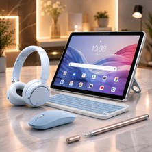 Lenovo Tab 4GB/128 GB 10.1"inch Tablet+Şeffaf Kılıf+Mavi Klavye ve Mouse+Kalem+Siyah Kulaklık+Çanta Hediyeli