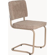 Westwing Kink Kord Kaplamalı Freischwinger Sandalye (2'li Set) – Retro Şıklık ve Üstün Konfor