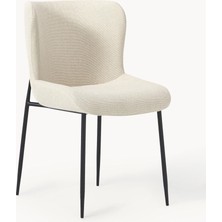 Westwing Tess Döşemeli Sandalye - 35.000 Martindale Kumaş, Modern Siluet, Metal Ayaklı