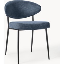 Westwing Adele Döşemeli Sandalye Seti (2 Adet) - Minimalist Tasarım, 25.000 Martindale, Metal Ayaklı