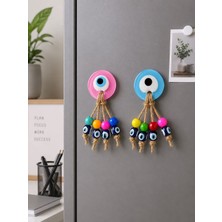 Novaly Store 2’li Nazar Boncuğu Magnet Seti – Renkli Boncuklu Buzdolabı Süsü Dekoratif Mıknatıs