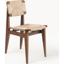 Westwing C-Chair Ceviz Sandalye - El Örgüsü Oturaklı, Klasik Tasarım