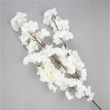 Alshop Yapay Çiçek Bahar Dalı Japon Kiraz Çiçeği 90 cm 3 Dal Beyaz