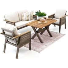 Divona Home Capella Bahçe Balkon Oturma Grubu (2+1+1+Masa)Bronz