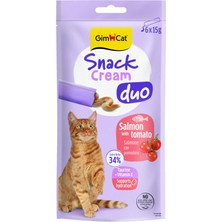 Esranın Dünyası Gimcat Snack Cream Duo Salmon & Tomato Kedi Ödülü 6X15GR