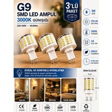 Avarson (3 ADET) 9W 750 Lm 3000K Günışığı G9 Smd LED Ampul