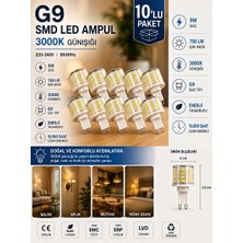Avarson (10 ADET) 9W 750 Lm 3000K Günışığı G9 Smd LED Ampul