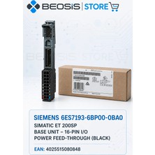 Siemens 6ES7193-6BP00-0BA0 Sımatıc Et 200SP Baseunit BU15-P16+A0+2B