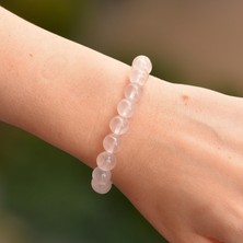 Taş Sandığı Pembe Kuvars Taşı Bileklik (10 mm)