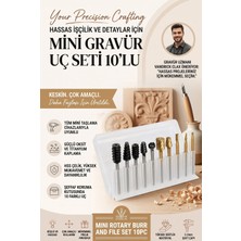 Transformacion Törpülü Mini Oyma Gravür Uç Seti – 10'lu Tungsten Karbür, Ahşap/Metal/Plastik için 722463