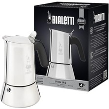 Esranın Dünyası Bialetti - Venus: 4 Cups Ocak Üstü Espresso Pişirici - 170ML - Gümüş Renk - Paslanmaz Çelik Gövde - Patentli Güvenlik Valfi - Tüm Ocak Türleri Için Uygundur (Indüksiyon Dahil)          [enerji Sınıfı