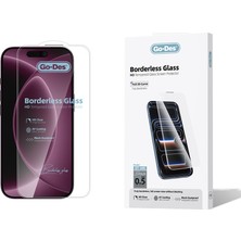 Go-Des iPhone 18 Pro Uyumlu Go Des Borderless Temperli Cam Ekran Koruyucu Şeffaf
