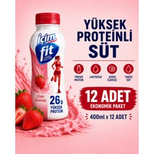 İçim Içim Fit Laktozsuz Çilekli Yüksek Proteinli Süt 400ML x 12 Adet