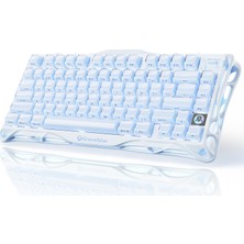Esranın Dünyası Gravastar Mercury K1%75 Mavi Oyun Klavyesi, Alüminyum Alaşımlı Mekanik Klavye, Contalı Çalışırken Değiştirilebilir Soket, Doğrusal Anahtarlar, Rgb Arka Aydınlatma, Oyun, Ofis