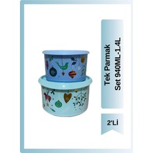 Esranın Dünyası Tupperware Tek Parmak Yılbaşı 2'li Set 940ML, 1.4l