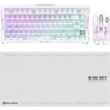 Esranın Dünyası Gravastar K1 Lite Mekanik Gaming Klavye, M2 Kablosuz Optik Mouse ve Mousepad Oyuncu Seti (Crystal Aurora)
