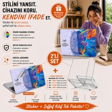 Esranın Dünyası Mcstorey MacBook Air 13,6 Inç M2 M3 M4 M5 A2681 A3113 A3240 A3449 Kristal Şeffaf Sert Kılıf, Left Right Brain 3m Sticker Usb-C Adaptör Hediyeli Set