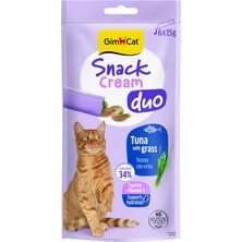 Esranın Dünyası Gimcat Snack Cream Duo Tuna & Grass Kedi Ödülü 6X15GR