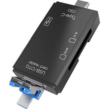 Esranın Dünyası Ultratekno iphone 15/16 / 17 Serilerine Uyumlu Sd Kart Hafıza Kart Okuyucu Type-C USB Flash Bellek Okuyucu, Siyah