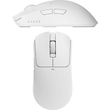 Esranın Dünyası Coverzone Ajazz Kablosuz Oyuncu Mouse 2.4ghz Bluetooth Kablolu 3 Modlu Bağlantı Aı Sesli Asistan Nearlink 500MAH 61G Hafif 400-3200 Dpı Type-C | (AJ200 Nl Aı Mc - Beyaz)