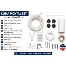 Unico Klima Montaj Seti 12 Parça - 3 Metre Tahliye Gider Hortumu, Motor Takozu, Izolasyon Bandı ve Duvar Aparatlı