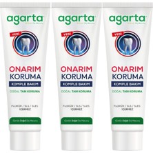 Agarta Doğal Tam Koruma Diş Macunu 90 ml Onarım & Koruma (3 Lü Set)