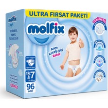 Molfix Bebek Bezi 7 Beden 20-30 kg Xx Large 96 Adet Ultra Ekonomik Fırsat Pk