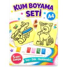 Enine Boyuna Eğitim Kum Boyama Seti – 5 Adet Karışık Model