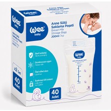Wee Baby Anne Sütü - Süt Saklama Poşeti 40 Lı Set (Dondurucuya Uygun) (2pk*20)