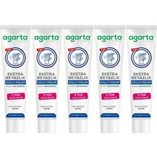 Agarta Doğal Tam Koruma Diş Macunu 75 ml Ekstra Beyazlık Güçlü Dişler (Leke Önleyici) (5 Li Set)