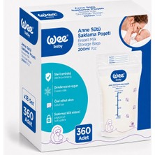 Wee Baby Anne Sütü - Süt Saklama Poşeti 360 Lı Set (Dondurucuya Uygun) (18PK*20)