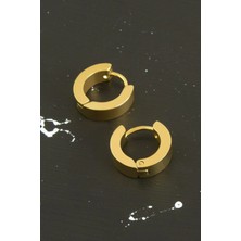 Zero Land Spt-Gld Sarı Renkli Erkek Çelik Küpe 1,5 cm