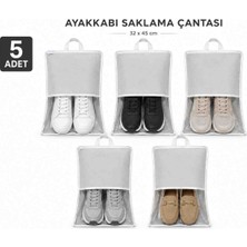 Melisa Tekstil 5'li Ayakkabı Saklama Çantası Valiz Içi Düzenleyici Organizer 32X45 cm Açık Gri