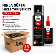 Selsil Arge Toptan Ninja Süper Hızlı Yapıştırıcı 200ML+50GR 25 Adet