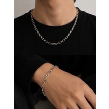Euromoda Unisex Ataç Zincir 2'li Kolye Bileklik Seti