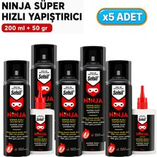 Selsil Arge Toptan Ninja Süper Hızlı Yapıştırıcı 200ML+50GR 5 Adet