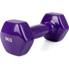Gymo Hex Shape Vinil Dambıl 5kg Mor