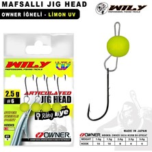 Wily Jig Head Mafsallı Owner Iğneli - Limon 1,5 gr