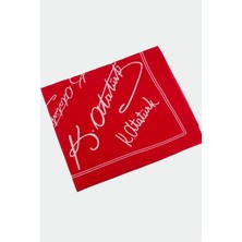 Zero Land Spt-Gld Atatürk Imzalı Desenli Bandana 50X50 Kırmızı