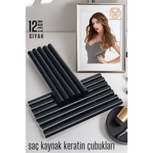 Modacar Professional Saç Kaynak Keratin Çubuğu, 12 Adet Siyah Güçlü Yapıştırıcı   Keratin Kaynak Çubukları 720351