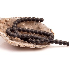 Taş Sandığı Mat Obsidyen Taşı Dizi (8 mm)