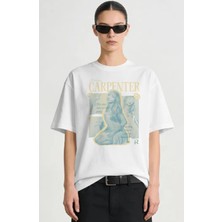 Sevbano Sabrina Carpenter Şarkıcı Baskılı Unisex Oversize Premium Tişört