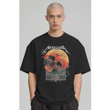 Sevbano Metallica Rock Metal Müzik Grubu Baskılı Unisex Oversize Premium Tişört